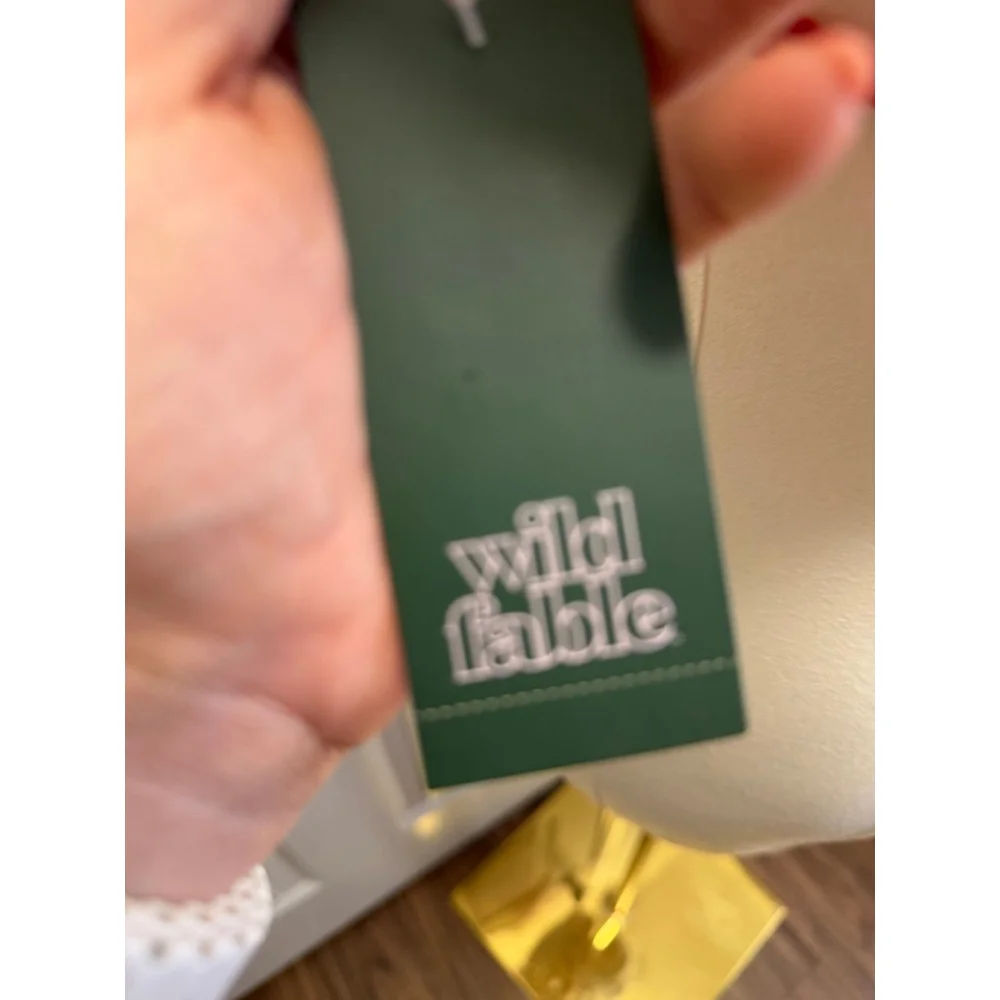 NWT Wild Fable Pink Red Cowgirl Print Triangle Bikini Top M Braided Rope Trim - Picture 7 of 7